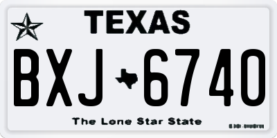 TX license plate BXJ6740