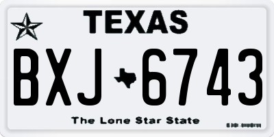 TX license plate BXJ6743