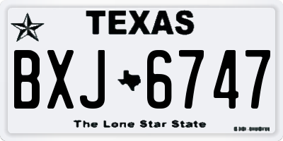 TX license plate BXJ6747