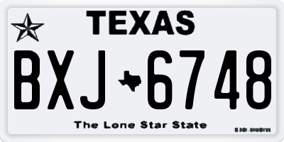 TX license plate BXJ6748