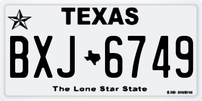 TX license plate BXJ6749