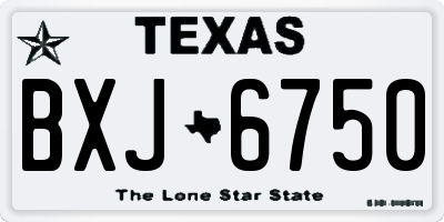 TX license plate BXJ6750