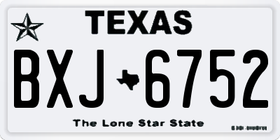 TX license plate BXJ6752