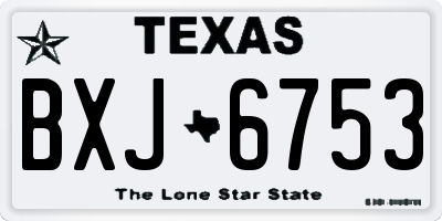TX license plate BXJ6753