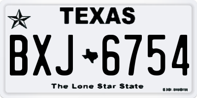 TX license plate BXJ6754