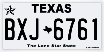 TX license plate BXJ6761