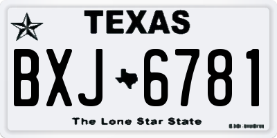 TX license plate BXJ6781