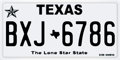 TX license plate BXJ6786