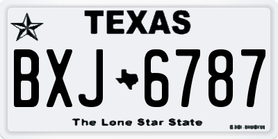 TX license plate BXJ6787