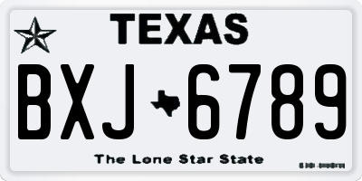 TX license plate BXJ6789