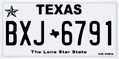 TX license plate BXJ6791