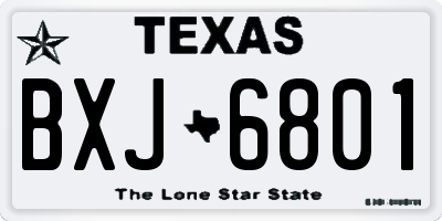 TX license plate BXJ6801