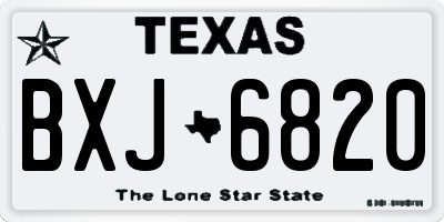 TX license plate BXJ6820