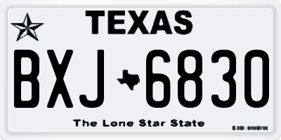 TX license plate BXJ6830