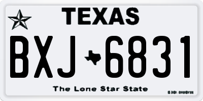 TX license plate BXJ6831