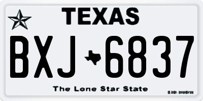 TX license plate BXJ6837