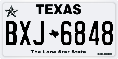 TX license plate BXJ6848
