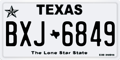 TX license plate BXJ6849
