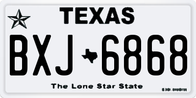 TX license plate BXJ6868