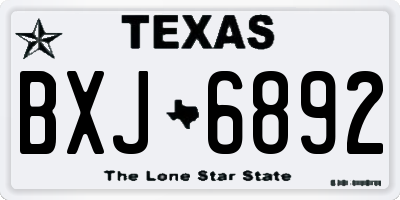 TX license plate BXJ6892