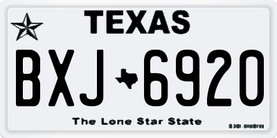 TX license plate BXJ6920