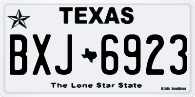 TX license plate BXJ6923