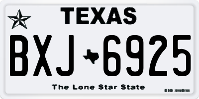 TX license plate BXJ6925