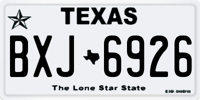 TX license plate BXJ6926