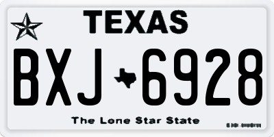 TX license plate BXJ6928