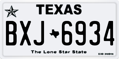 TX license plate BXJ6934