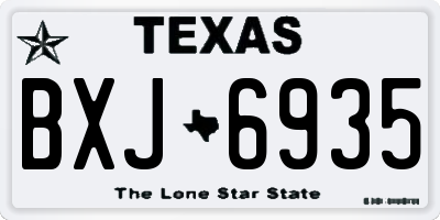 TX license plate BXJ6935