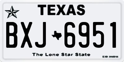 TX license plate BXJ6951