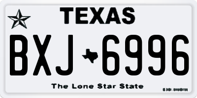 TX license plate BXJ6996