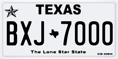 TX license plate BXJ7000