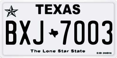 TX license plate BXJ7003