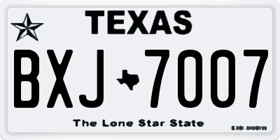 TX license plate BXJ7007