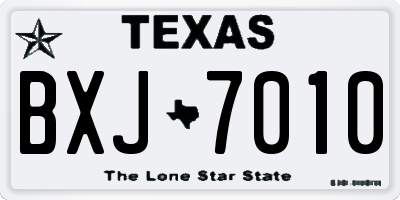 TX license plate BXJ7010