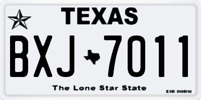 TX license plate BXJ7011