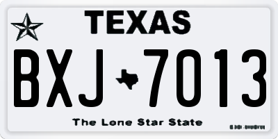 TX license plate BXJ7013