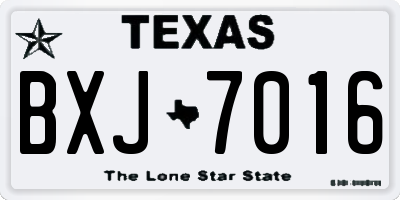 TX license plate BXJ7016