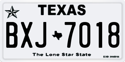 TX license plate BXJ7018