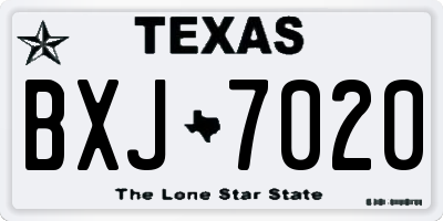 TX license plate BXJ7020