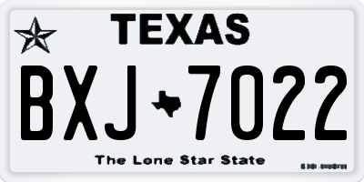 TX license plate BXJ7022