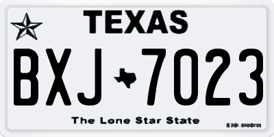 TX license plate BXJ7023