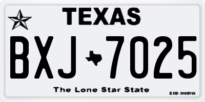 TX license plate BXJ7025