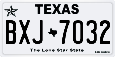 TX license plate BXJ7032