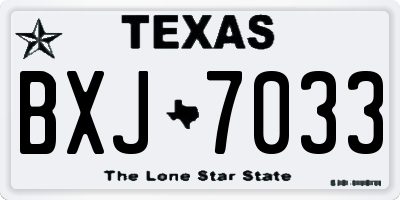 TX license plate BXJ7033