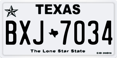 TX license plate BXJ7034