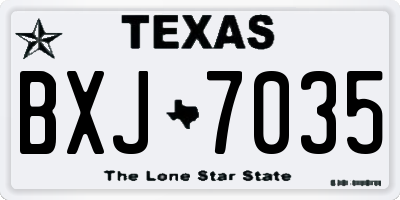 TX license plate BXJ7035