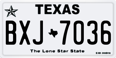 TX license plate BXJ7036